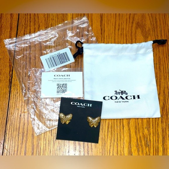Coach Jewelry - !!NEW!! Coach Sparkle Butterfly Earrings